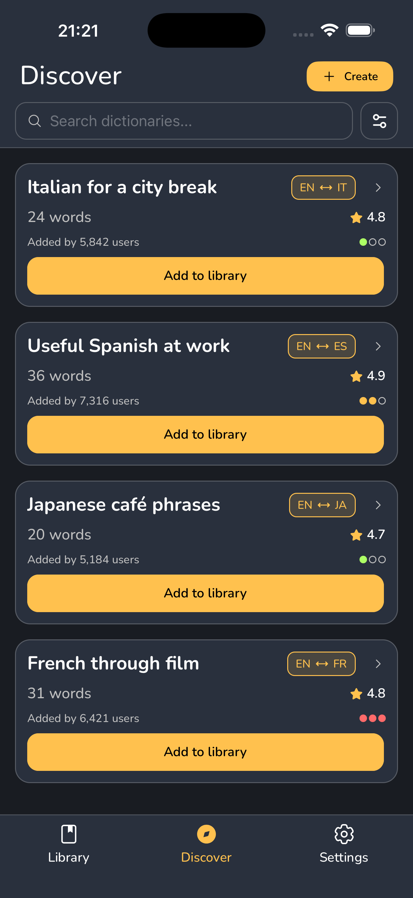 Vocabyx entdecken screen